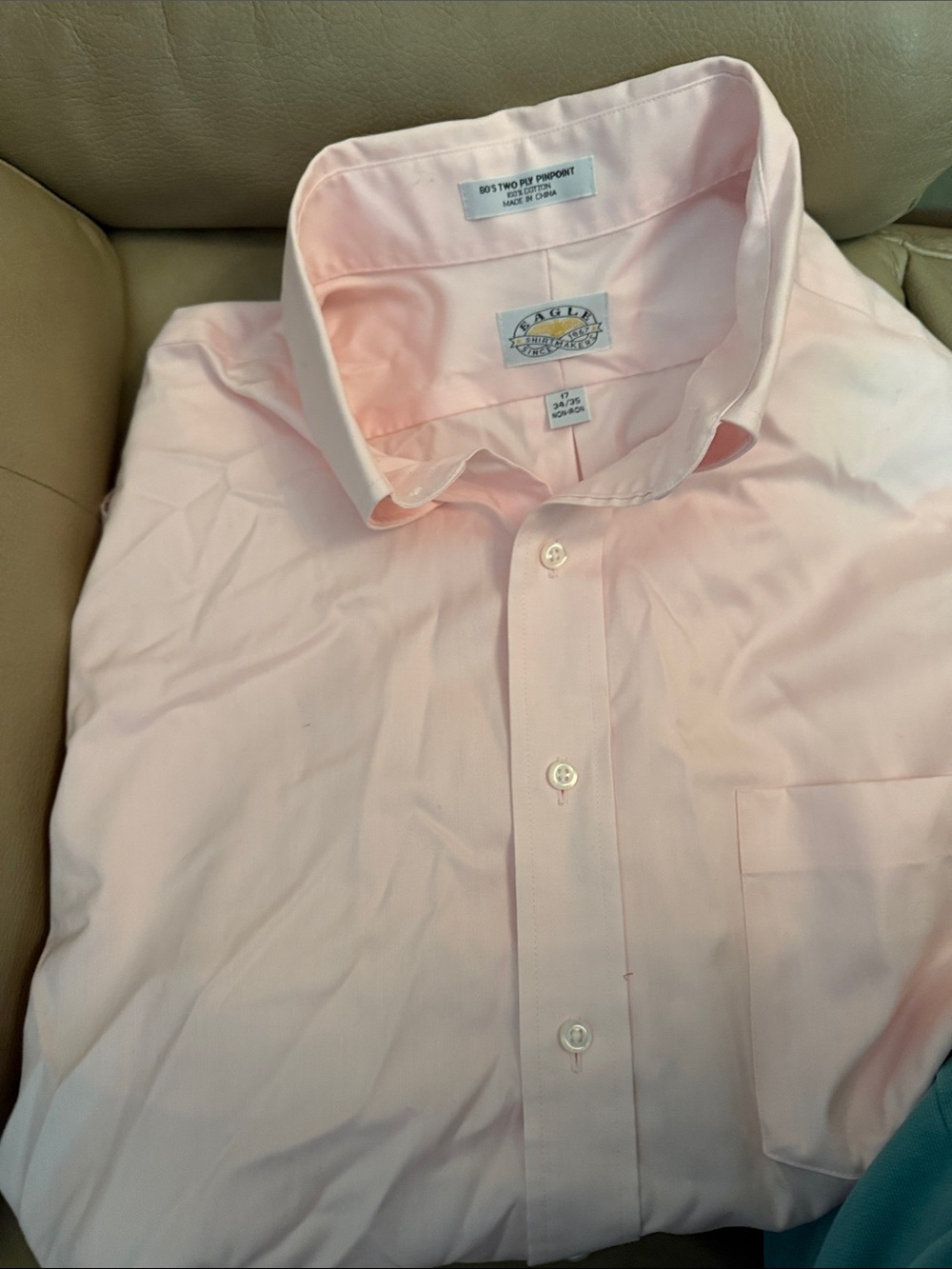 Eagle Classic Point-Collar Dress Shirt in Light Pink